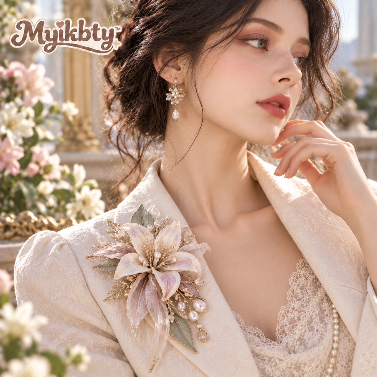 Myikbty™ Elowen Lily Fabric Brooch