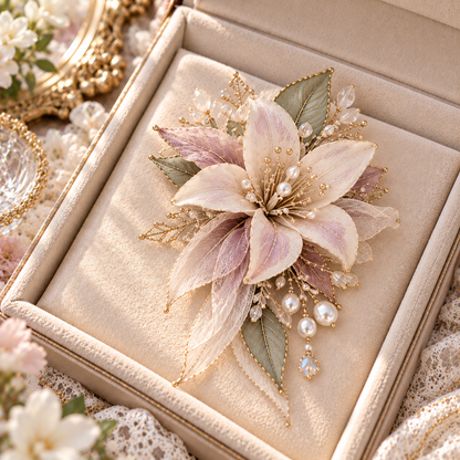 Myikbty™ Elowen Lily Fabric Brooch