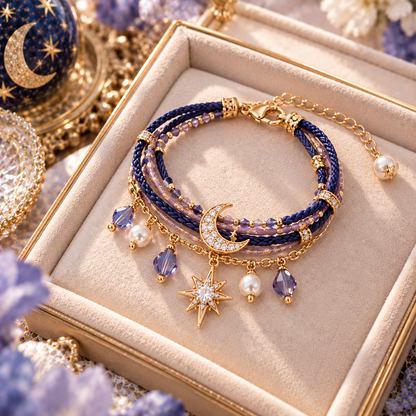 Myikbty™ Celestia Star & Moon Multi-Cord Bracelet